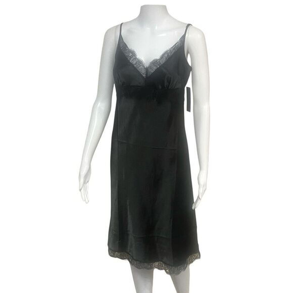 Laundry Blac Slip Dress Lace Detail Adjustable Straps Y2K Sz M Dead Stock - Picture 1 of 6